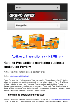 Getting Free affiliate marketing business code