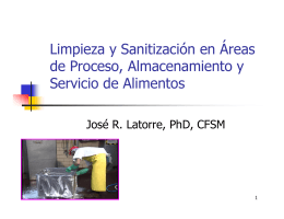 Limpieza y Sanitización en Áreas de Proceso, Almacenamiento y