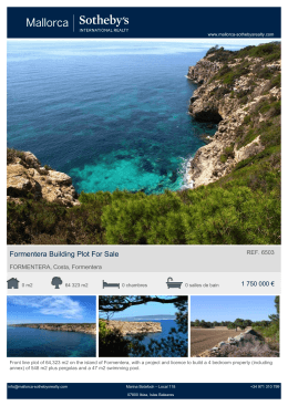Formentera Building Plot For Sale