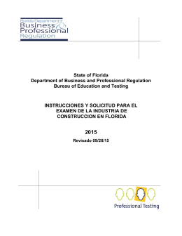 State of Florida Department of Business and Professional