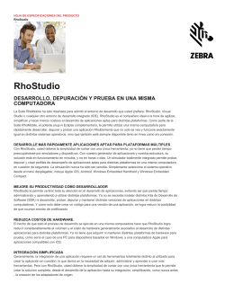 RhoStudio Spec Sheet - Spanish - Zebra Technologies Corporation
