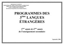 PROGRAMMES DES 3 LANGUES ÉTRANGÈRES