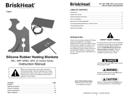 Silicone Rubber Heating Blankets Instruction Manual