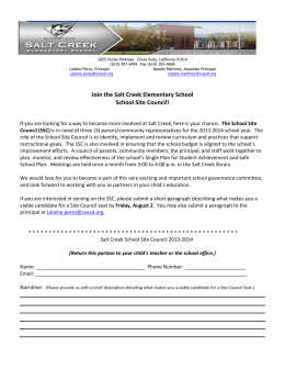 Join the Salt Creek Elementary School School Site Council!
