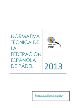 Normativa técnica - Federación Española de Padel