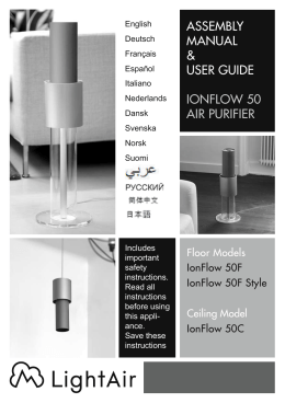 assembly manual & user guide ionflow 50 air purifier