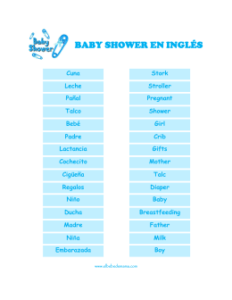 Juego Baby Shower Baby Shower en Ingles