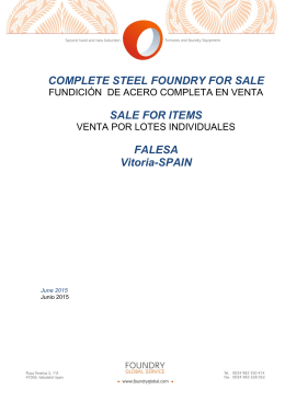 COMPLETE STEEL FOUNDRY FOR SALE SALE FOR ITEMS