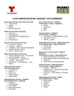 Latin AMAs Lista de Nominados