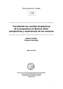 Transitando los mundos terapéuticos de la acupuntura en Buenos