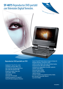 SY-4075 Reproductor DVD portátil con Televisión Digital Terrestre.