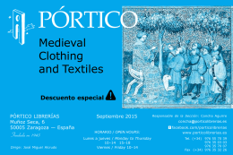 Medieval Clothing and Textiles Septiembre 2015
