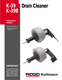 Drain Cleaner K-39 K-39B - RIDGID Professional Tools
