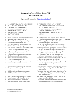 Coronation Ode of King Henry VIII1