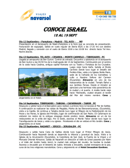 CONOCE ISRAEL - Viajes Navarsol