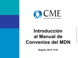Introducción al Manual de Convenios del MDN