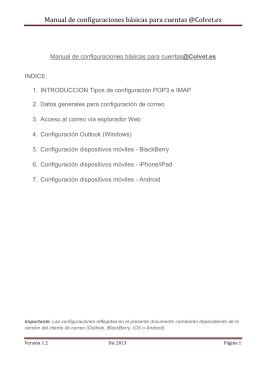 Manual de configuraciones básicas para cuentas @Colvet.es