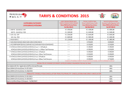 TARIFS & CONDITIONS 2015