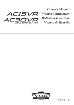 AC30VR/AC15VR Owner`s manual