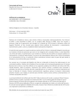 Comunicado de Prensa Pabellón de Chile en la 56a Exhibición