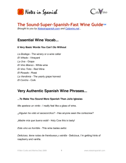 Spanish Wine Vocab - Notes in Spanish and Catavino