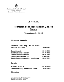 LEY 11.210 Represión de la especulación y de los Trusts