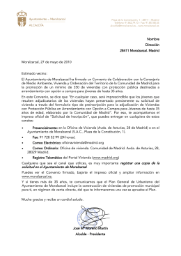 Carta - Ayuntamiento de Moralzarzal