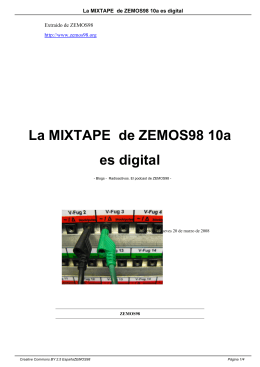 La MIXTAPE de ZEMOS98 10a es digital