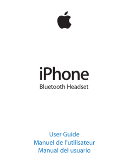 iPhone Bluetooth Headset Manual del usuario