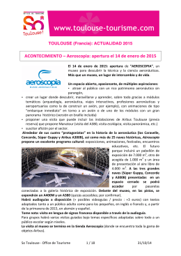 ACONTECIMIENTO – Aeroscopia: apertura el 14 de enero de 2015