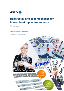 Bankruptcy and second chance for honest bankrupt entrepreneurs