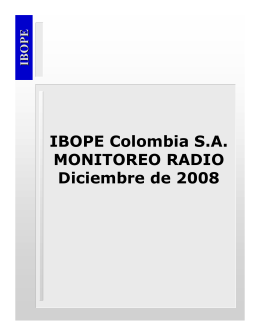 IBOPE Colombia S.A. MONITOREO RADIO Diciembre de 2008