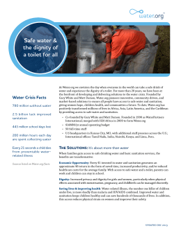 Safe water & the dignity of a toilet for all