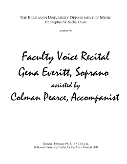 Faculty Voice Recital Gena Everitt, Soprano