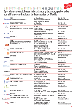 List of suburban bus operators - Consorcio Regional de Transportes
