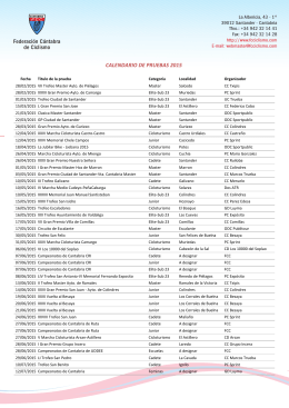 Calendario 2015 - Federación Cántabra de Ciclismo