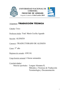 Tradución Técnica - Universidad Nacional de Córdoba Lenguas