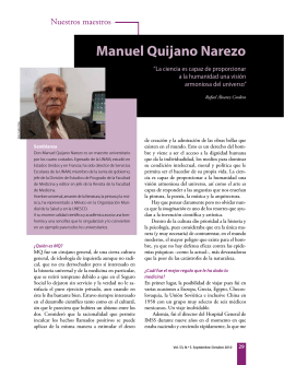 Manuel Quijano Narezo. “La ciencia es capaz de - E-journal