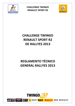 Reglamento TÉCNICO Twingo R2 2013 - Aprobado