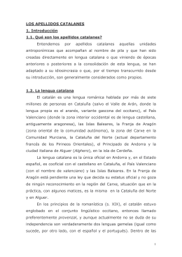 LOS APELLIDOS CATALANES - Societat Catalana de Genealogia