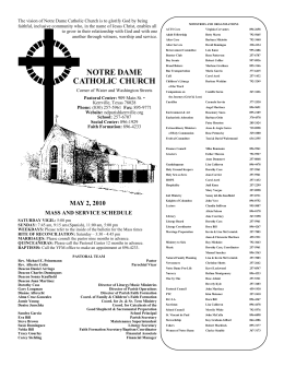 Bulletin May 1-2, 2010 - Notre Dame Catholic Church