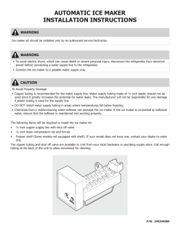 AUTOMATIC ICE MAKER INSTALLATION INSTRUCTIONS