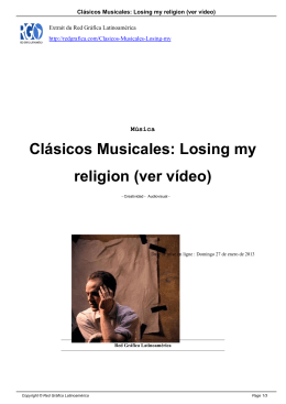 Clásicos Musicales: Losing my religion (ver vídeo)
