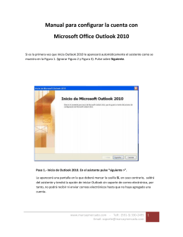 Manual para configurar la cuenta con Microsoft Office Outlook 2010