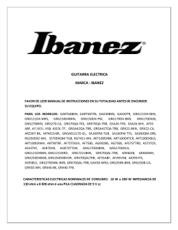 PDF GUITARRA ELECTRICA MARCA : IBANEZ