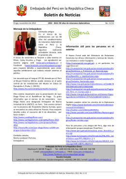 Boletín, noviembre 2012 - PDF - Embajada del Perú en la República