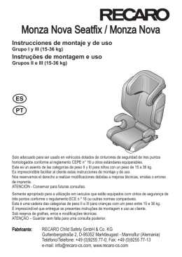 Manual de instrucciones | Recaro Monza Nova