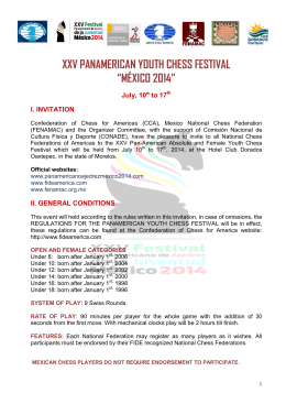 xxv panamerican youth chess festival “méxico 2014”