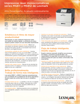 Impresoras láser monocromáticas series MS811 y MS812 de Lexmark