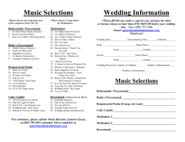 Music Selections - St. Mary Cathedral